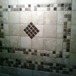 Tumbled Marble Tiles with Mixed Glass/Tumbled Accents